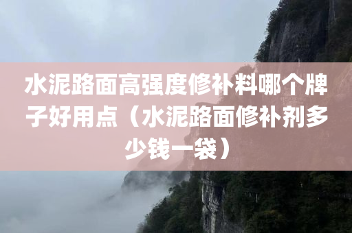 水泥路面高强度修补料哪个牌子好用点（水泥路面修补剂多少钱一袋）