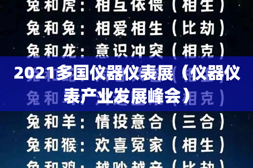 2021多国仪器仪表展（仪器仪表产业发展峰会）