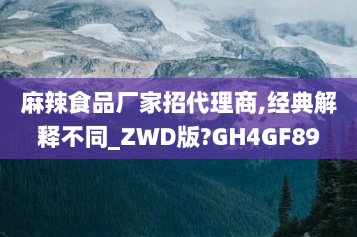 麻辣食品厂家招代理商,经典解释不同_ZWD版?GH4GF89