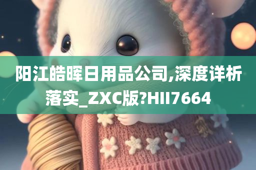 阳江皓晖日用品公司,深度详析落实_ZXC版?HII7664