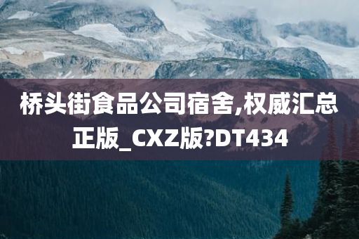 桥头街食品公司宿舍,权威汇总正版_CXZ版?DT434