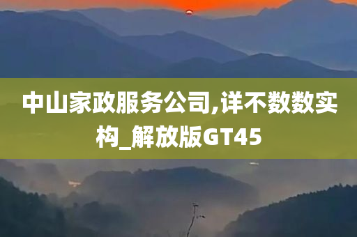 中山家政服务公司,详不数数实构_解放版GT45