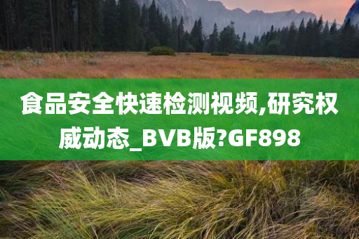 食品安全快速检测视频,研究权威动态_BVB版?GF898