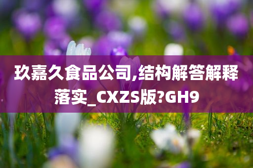 玖嘉久食品公司,结构解答解释落实_CXZS版?GH9