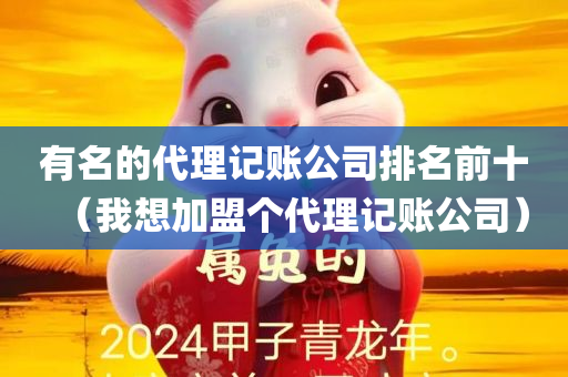 有名的代理记账公司排名前十（我想加盟个代理记账公司）