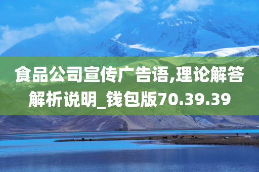 食品公司宣传广告语,理论解答解析说明_钱包版70.39.39