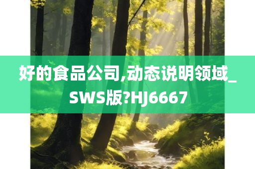 好的食品公司,动态说明领域_SWS版?HJ6667