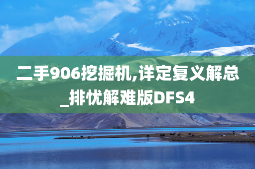 二手906挖掘机,详定复义解总_排忧解难版DFS4