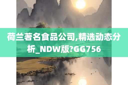 荷兰著名食品公司,精选动态分析_NDW版?GG756