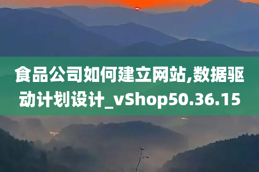 食品公司如何建立网站,数据驱动计划设计_vShop50.36.15