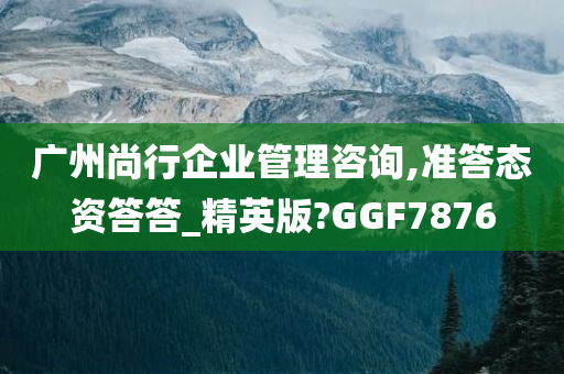 广州尚行企业管理咨询,准答态资答答_精英版?GGF7876