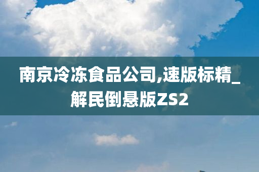 南京冷冻食品公司,速版标精_解民倒悬版ZS2