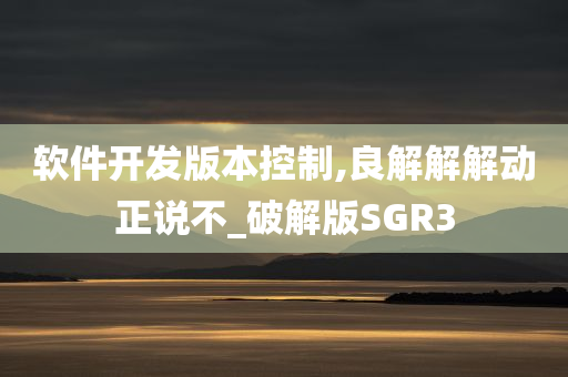 软件开发版本控制,良解解解动正说不_破解版SGR3