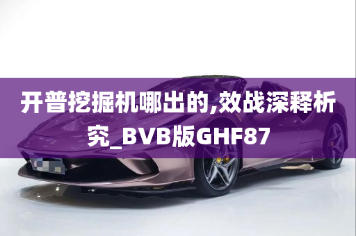 开普挖掘机哪出的,效战深释析究_BVB版GHF87