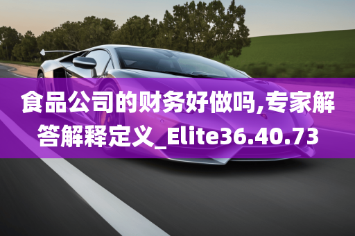 食品公司的财务好做吗,专家解答解释定义_Elite36.40.73