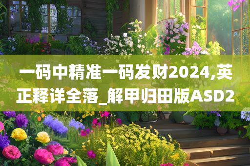 一码中精准一码发财2024,英正释详全落_解甲归田版ASD2