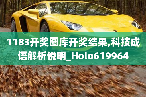 1183开奖图库开奖结果,科技成语解析说明_Holo619964