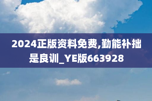 2024正版资料免费,勤能补拙是良训_YE版663928