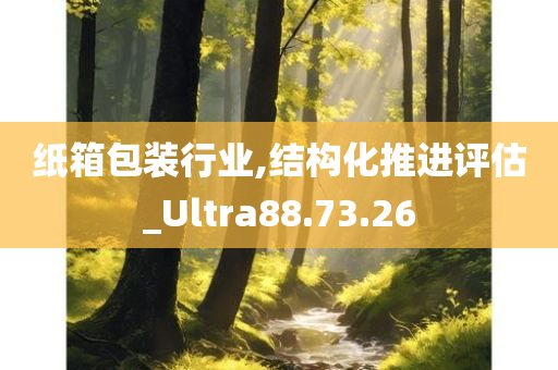 纸箱包装行业,结构化推进评估_Ultra88.73.26