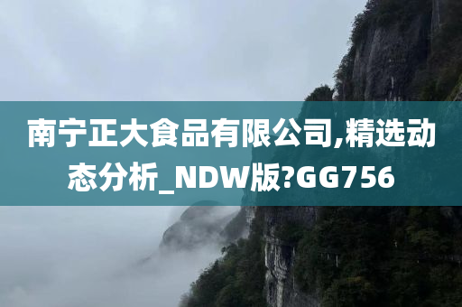 南宁正大食品有限公司,精选动态分析_NDW版?GG756