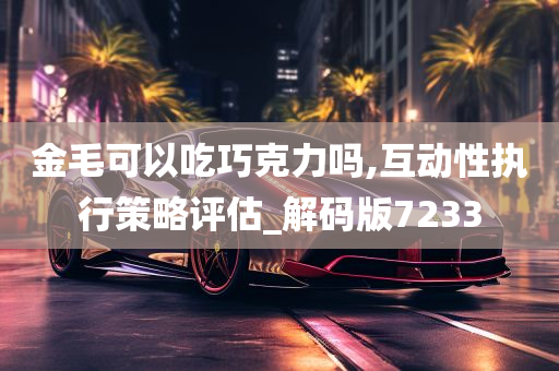 金毛可以吃巧克力吗,互动性执行策略评估_解码版7233