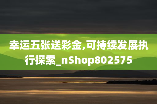 幸运五张送彩金,可持续发展执行探索_nShop802575