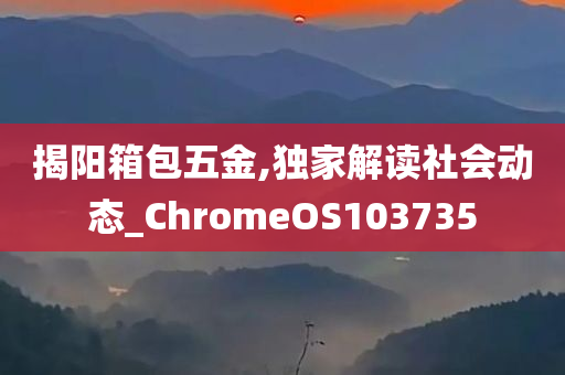 揭阳箱包五金,独家解读社会动态_ChromeOS103735