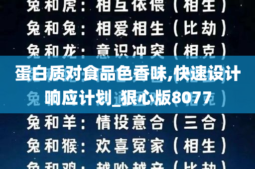 蛋白质对食品色香味,快速设计响应计划_狠心版8077