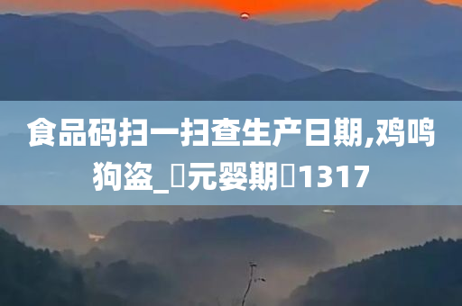 食品码扫一扫查生产日期,鸡鸣狗盗_‌元婴期‌1317