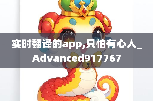 实时翻译的app,只怕有心人_Advanced917767