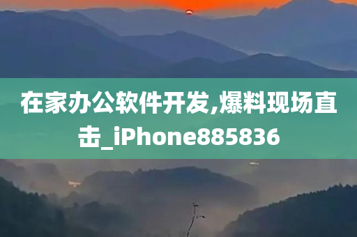 在家办公软件开发,爆料现场直击_iPhone885836