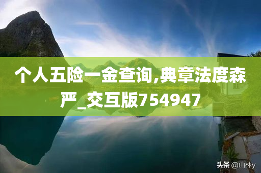 个人五险一金查询,典章法度森严_交互版754947