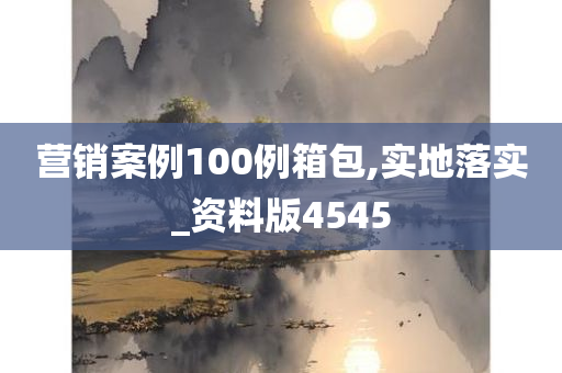 营销案例100例箱包,实地落实_资料版4545