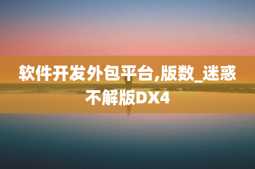 软件开发外包平台,版数_迷惑不解版DX4