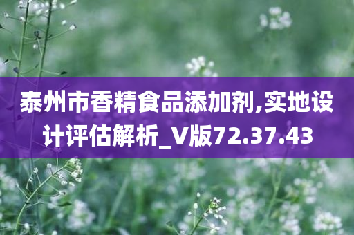 泰州市香精食品添加剂,实地设计评估解析_V版72.37.43