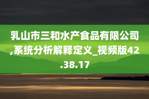 乳山市三和水产食品有限公司,系统分析解释定义_视频版42.38.17