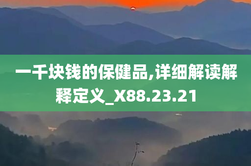 一千块钱的保健品,详细解读解释定义_X88.23.21