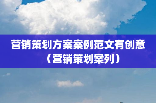 营销策划方案案例范文有创意（营销策划案列）