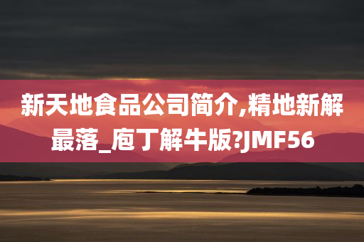 新天地食品公司简介,精地新解最落_庖丁解牛版?JMF56