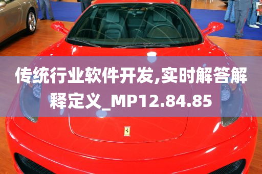 传统行业软件开发,实时解答解释定义_MP12.84.85