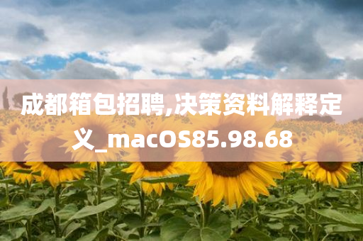 成都箱包招聘,决策资料解释定义_macOS85.98.68