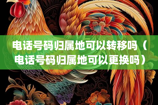 电话号码归属地可以转移吗（电话号码归属地可以更换吗）