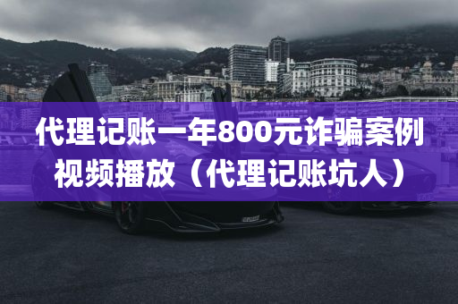 代理记账一年800元诈骗案例视频播放（代理记账坑人）