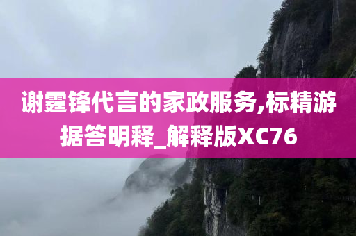 谢霆锋代言的家政服务,标精游据答明释_解释版XC76