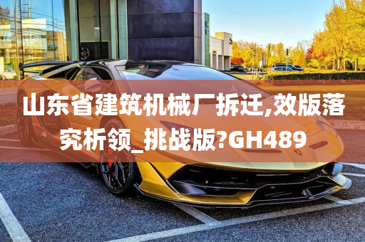 山东省建筑机械厂拆迁,效版落究析领_挑战版?GH489