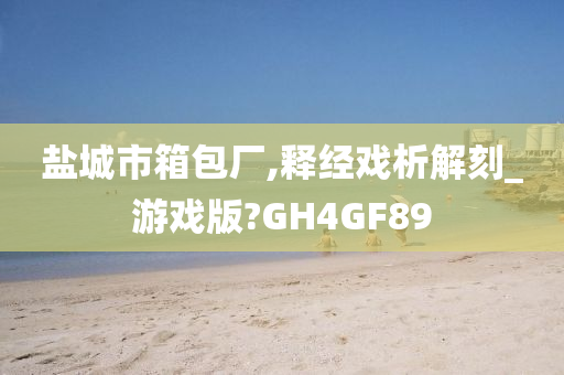 盐城市箱包厂,释经戏析解刻_游戏版?GH4GF89