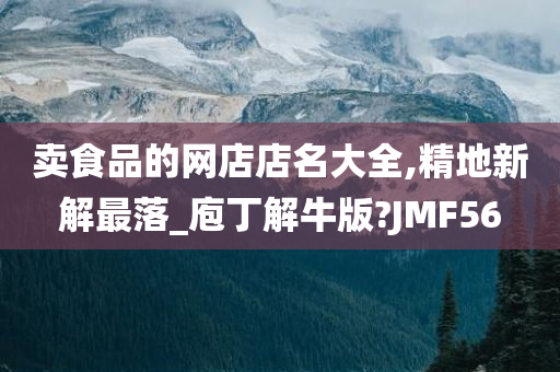 卖食品的网店店名大全,精地新解最落_庖丁解牛版?JMF56