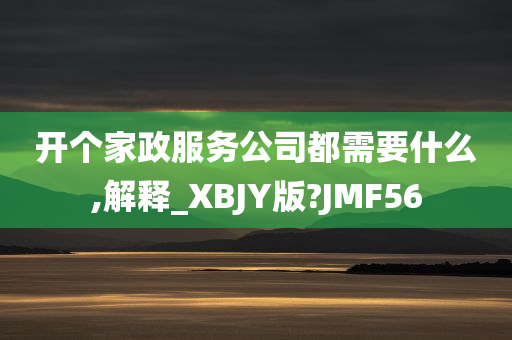 开个家政服务公司都需要什么,解释_XBJY版?JMF56