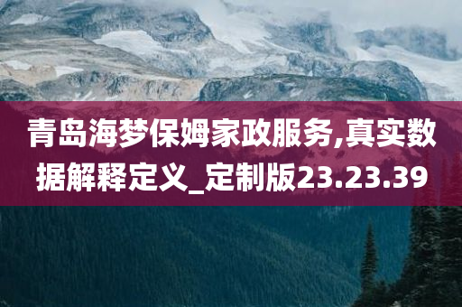 青岛海梦保姆家政服务,真实数据解释定义_定制版23.23.39