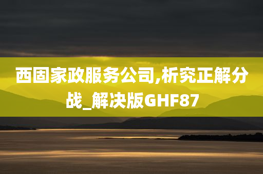 西固家政服务公司,析究正解分战_解决版GHF87